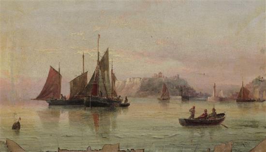 Henry Redmore (1820-1887) Shipping leaving harbour and On a calm sea, 12 x 19.5in. (a.f.)